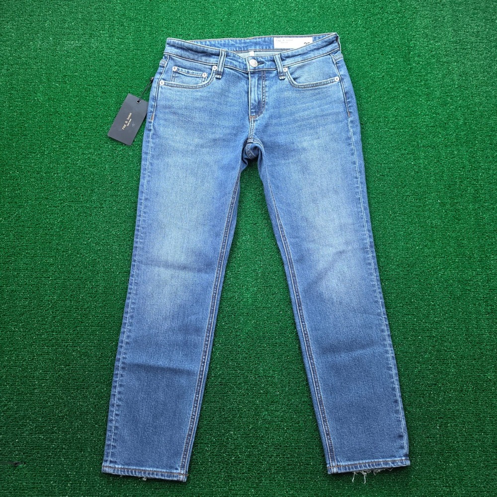 Rag & Bone Dre Low Rise Slim Boyfriend Jeans Womens 25 Julienne Blue Denim NWT